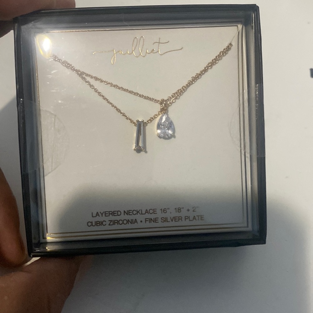 Julliet Layered Necklace With Cubic Zirconia NWT - Picture 1 of 4